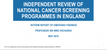Report of The Independent Review of Adult Screening Programme in England: Interim report of emerging findings